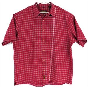 Timberland XXL Mens Red Plaid Button Front Shirt